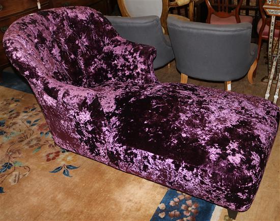 Italian fabric covered chaise longue